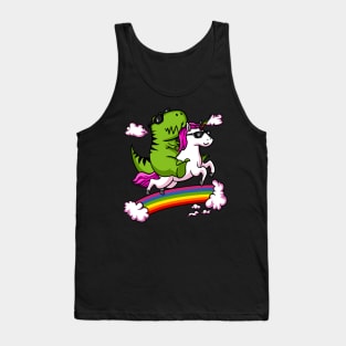 T-Rex Dinosaur Riding Unicorn Tank Top